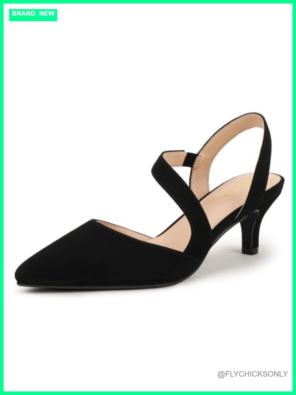 IDIFU Women's Kitten Heel Slingback Pumps Closed Toe Dress Shoes
